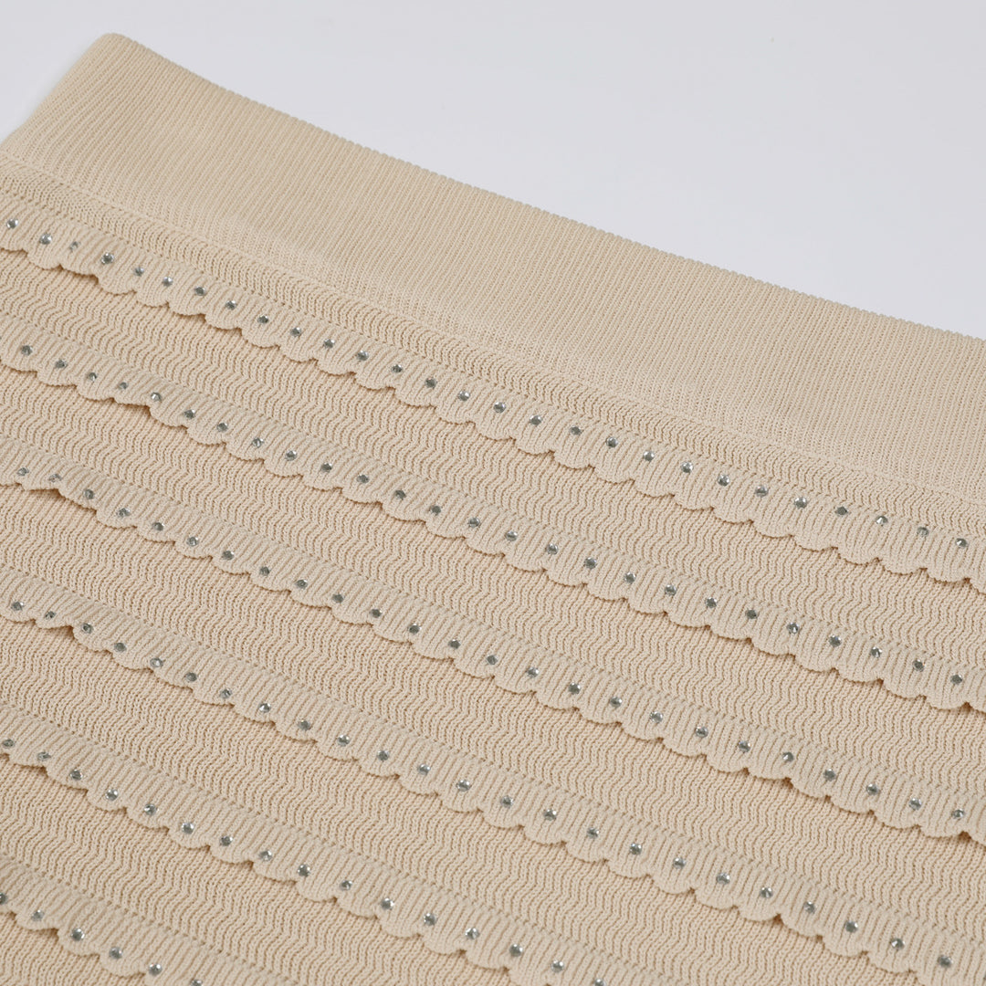 Geplooide top met uitlopende mouwen en maxi-rok set met tailleband – Rosiny 