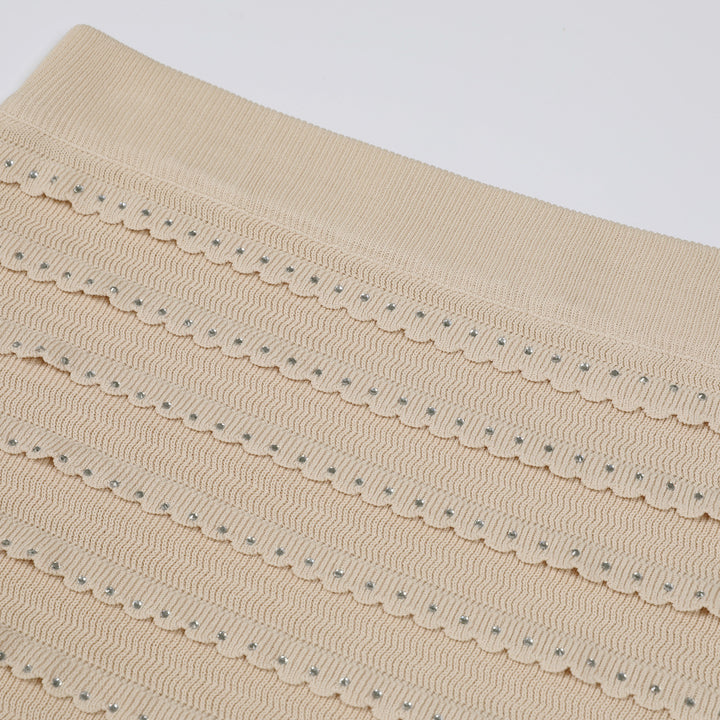 Geplooide top met uitlopende mouwen en maxi-rok set met tailleband – Rosiny 