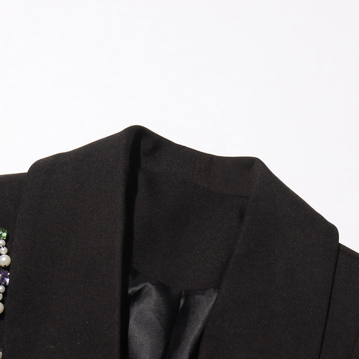 tailored jacket with jeweled embellishments – AURORAZNU