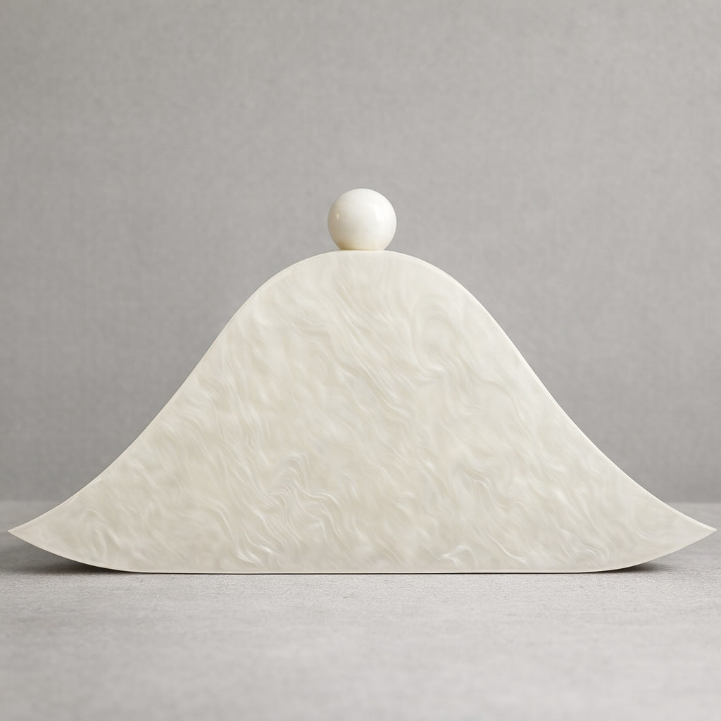 sculpted pearl resin clutch with dome silhouette – AURA