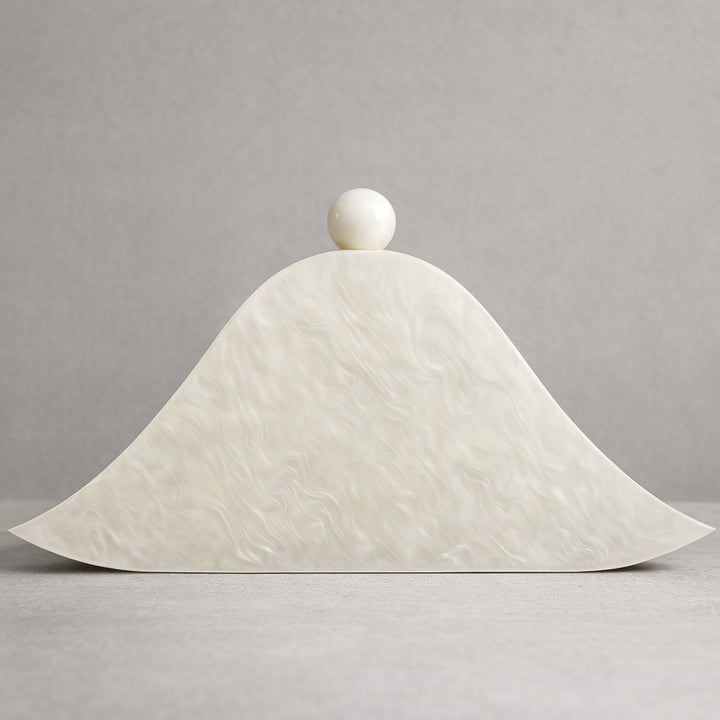 sculpted pearl resin clutch with dome silhouette – AURA