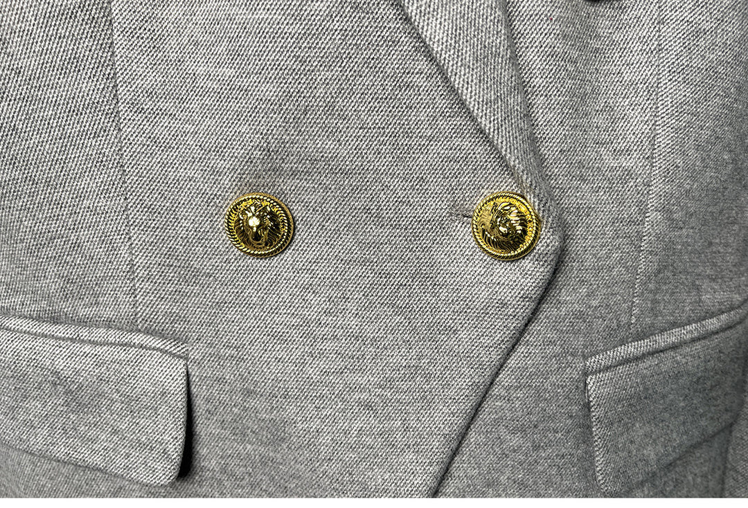 tailored double-breasted blazer with gold buttons – COMMAND