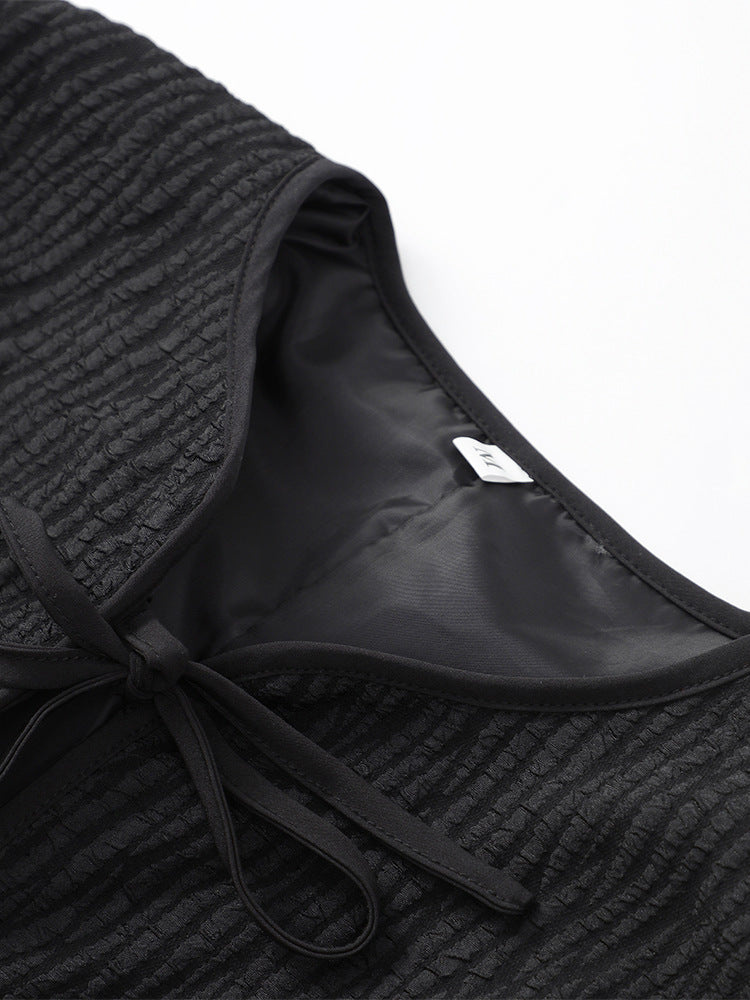 quilted jacket with feather-trimmed sleeves – BOGTAR