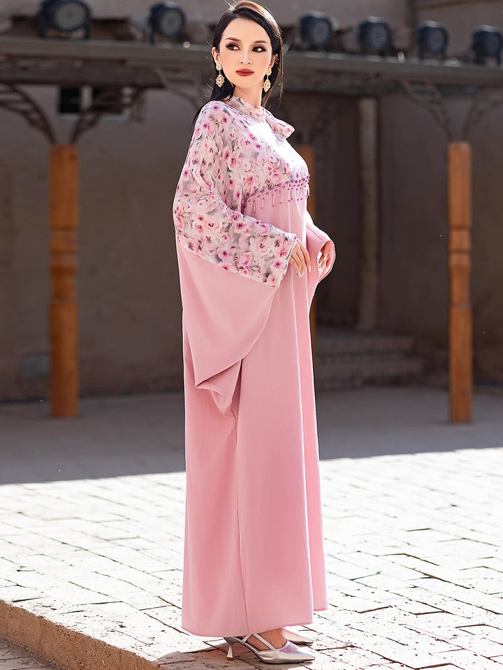 costume évasé sur mesure avec manches bouffantes en satin – VALENCIA 