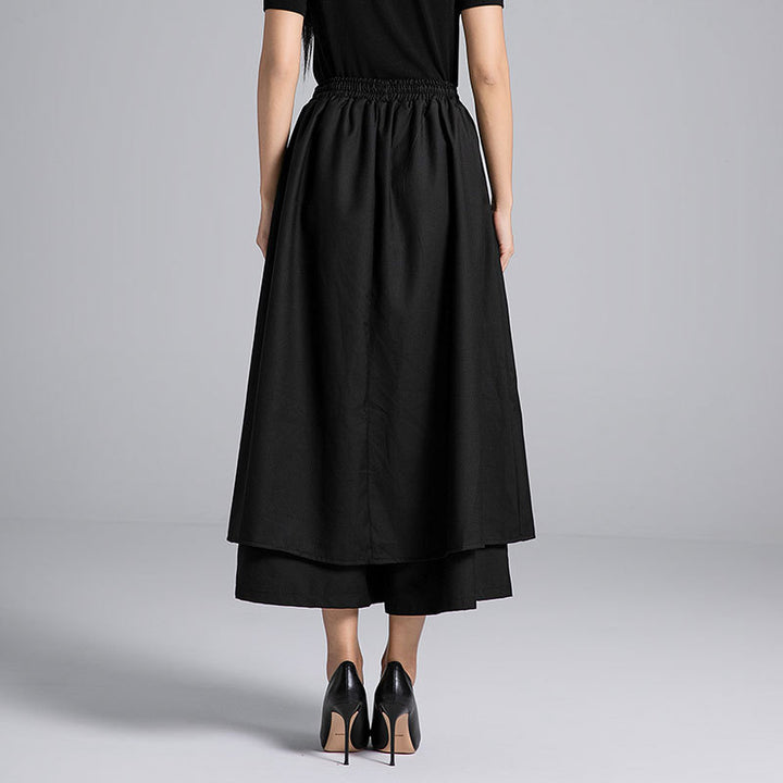 layered wrap midi skirt with drawstring waist – KARIM