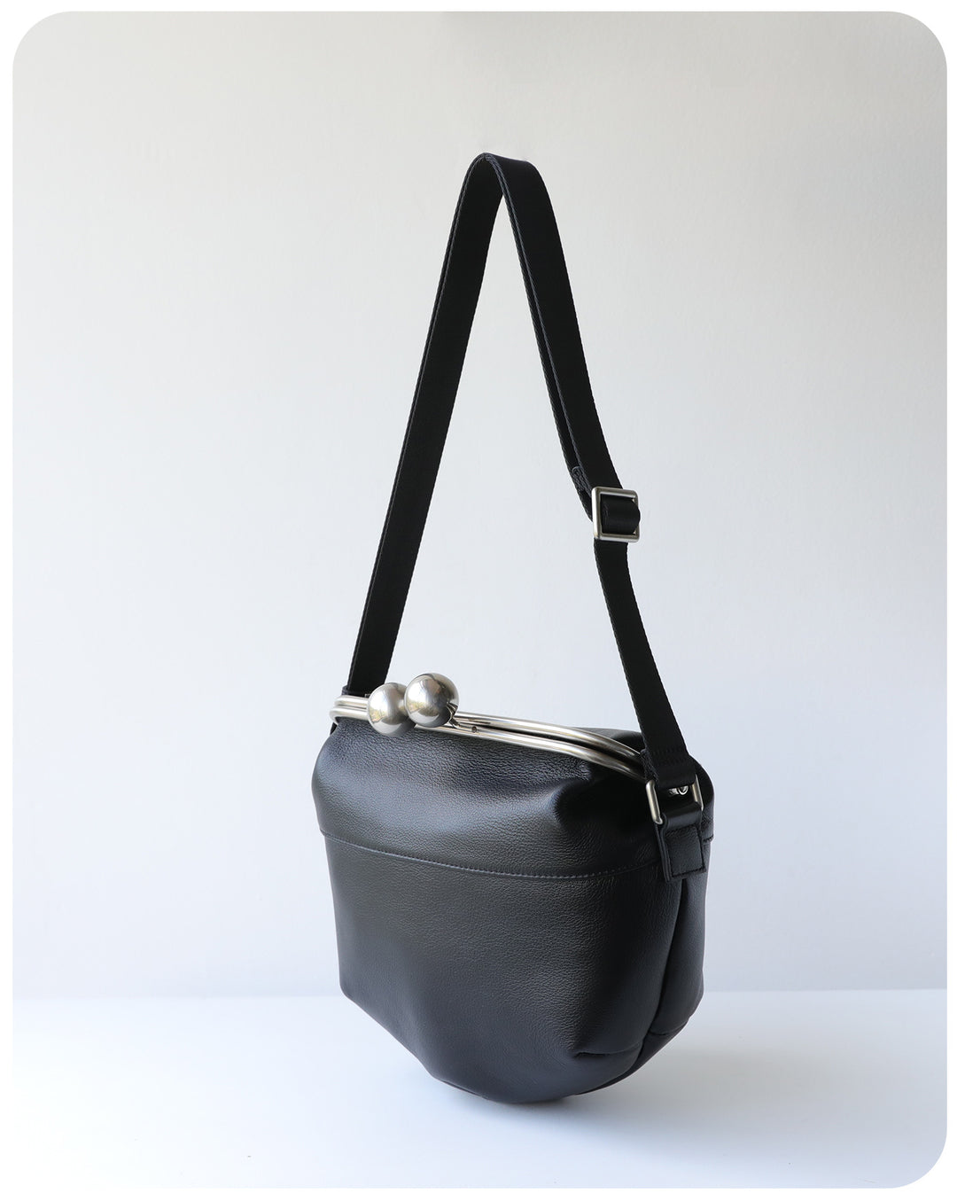 mini leather crossbody bag with metal frame clasp – YOUSF