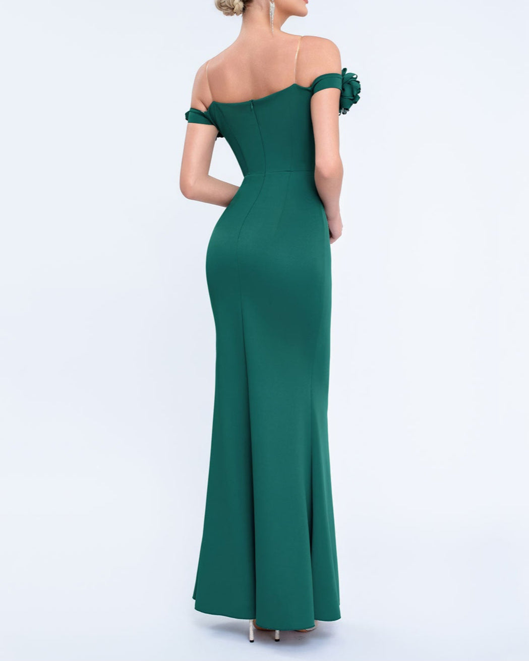 Geplooide top met uitlopende mouwen en maxi-rok set met tailleband – Rosiny 