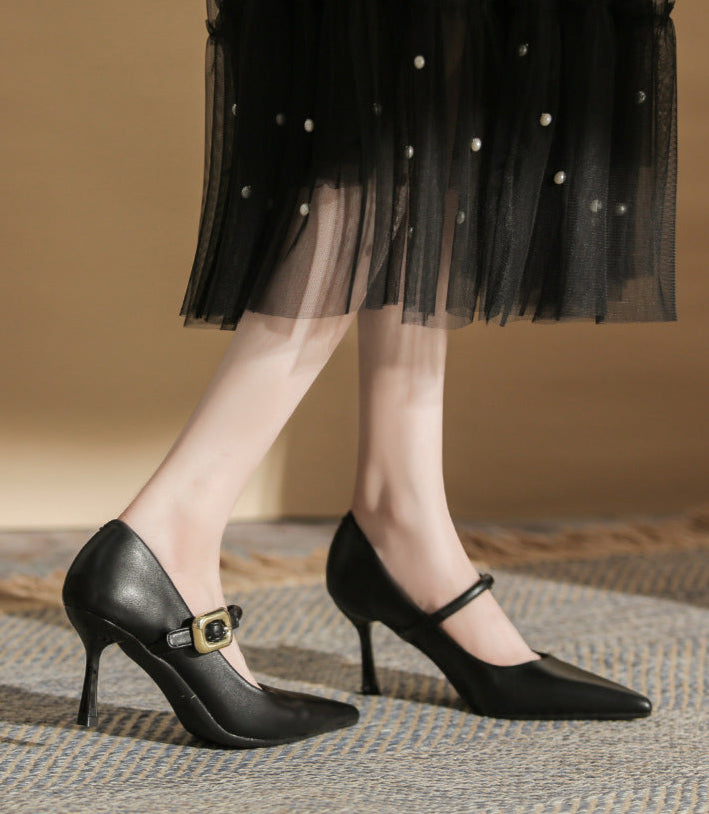 pointed-toe pumps with buckle strap - DARIAXIN