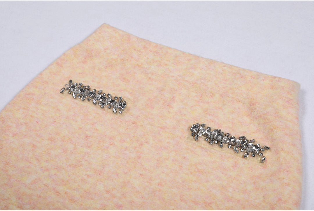 褶皱喇叭袖上衣和高腰裙套装，配腰带 – Rosiny 