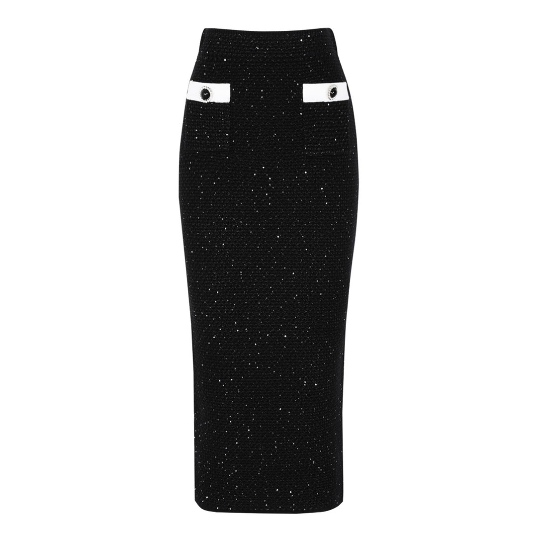 Embellished Knit Cardigan & Midi Skirt Set – KAREM