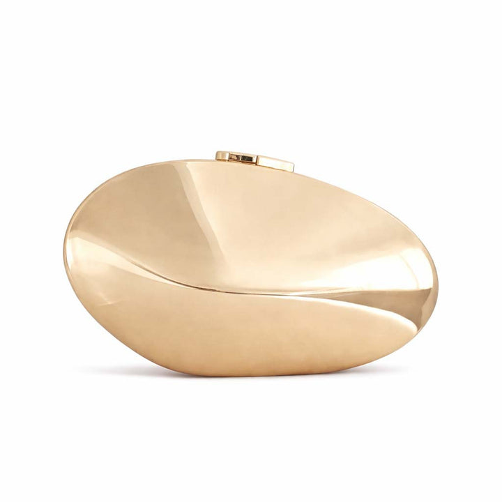 Oval metallic clutch with smooth sculpted design – CURVE