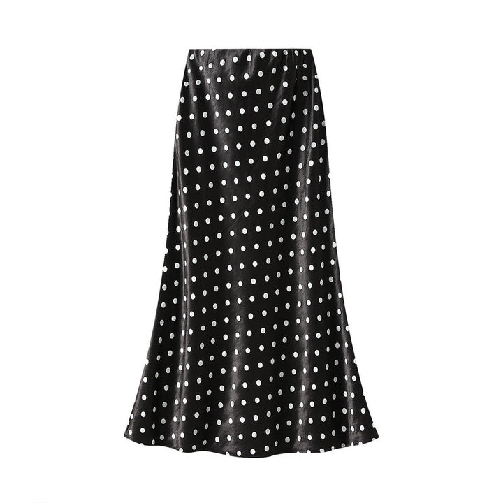 polka-dot satin midi skirt – NOVA