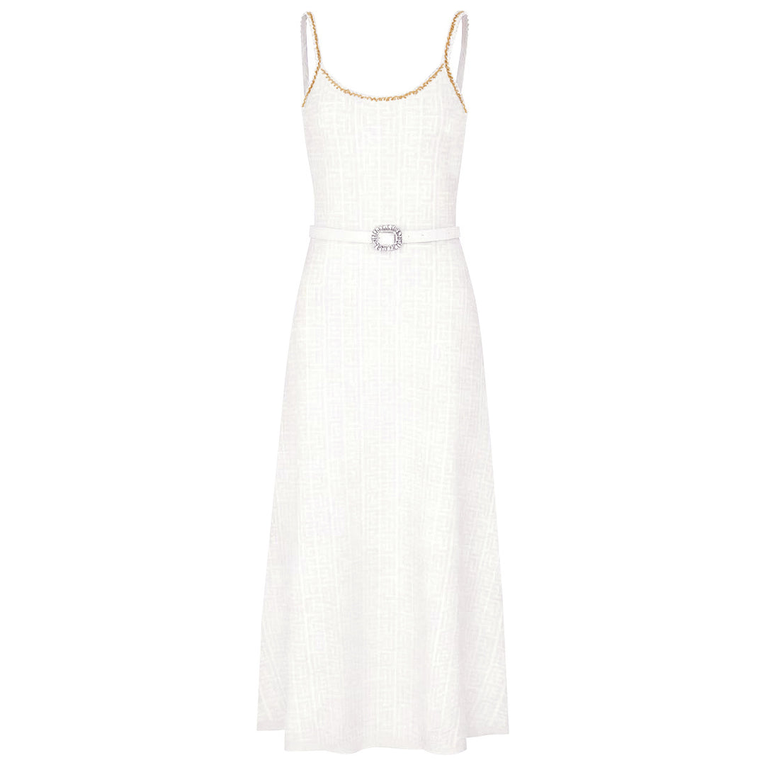 knitted two-piece dress set with logo pattern – CAMILA