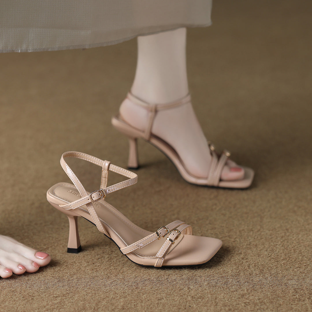 strappy square-toe sandals with buckle detail - NAYARTU