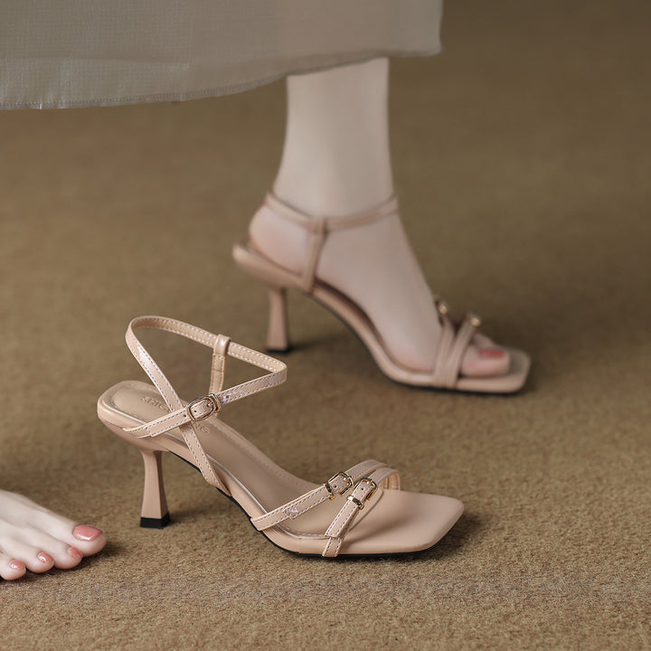 strappy square-toe sandals with buckle detail - NAYARTU