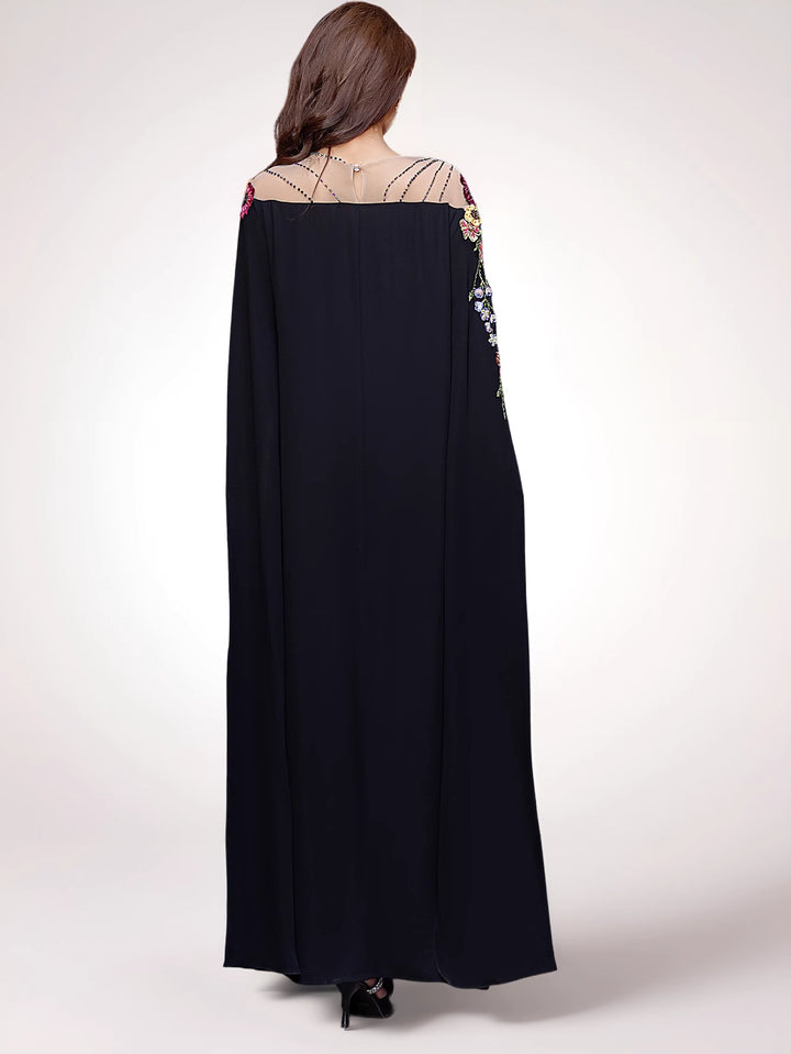 op maat gemaakte flare-pak met satijnen pofmouwen – VALENCIA 