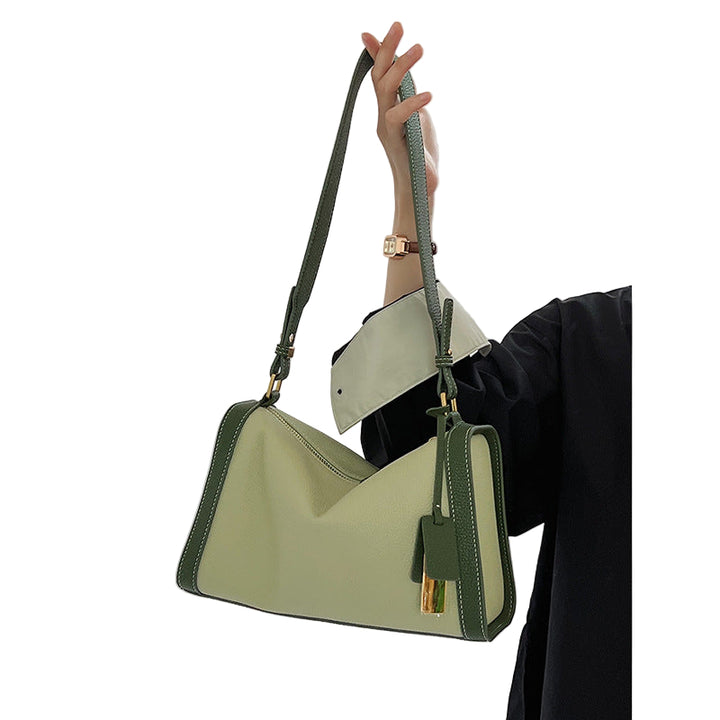 geweven rieten draagtas met dubbele leren handvatten – LÉONIE 