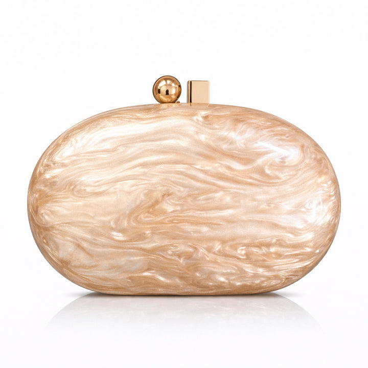 emerald marbled clutch with gold clasp – VERDÉA