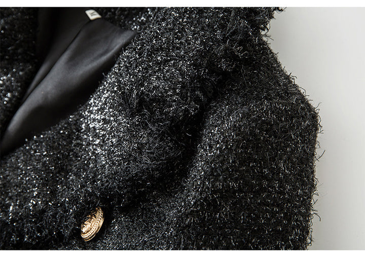 Plissiertes Oberteil mit ausgestellten Ärmeln und Maxirock-Set mit Taillengürtel – Rosiny 