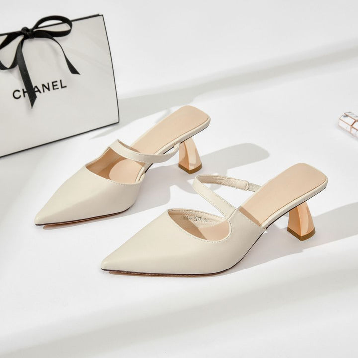 pointed-toe slip-on mules with block heel - ALIAWRU