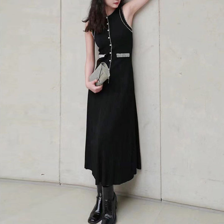 Plissiertes Oberteil mit ausgestellten Ärmeln und Maxirock-Set mit Taillengürtel – Rosiny 