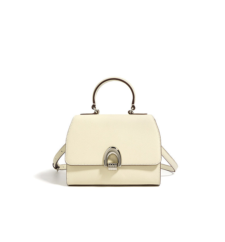 geweven rieten draagtas met dubbele leren handvatten – LÉONIE 