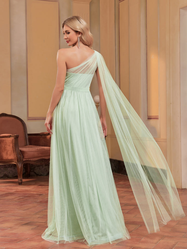 Geplooide top met uitlopende mouwen en maxi-rok set met tailleband – Rosiny 