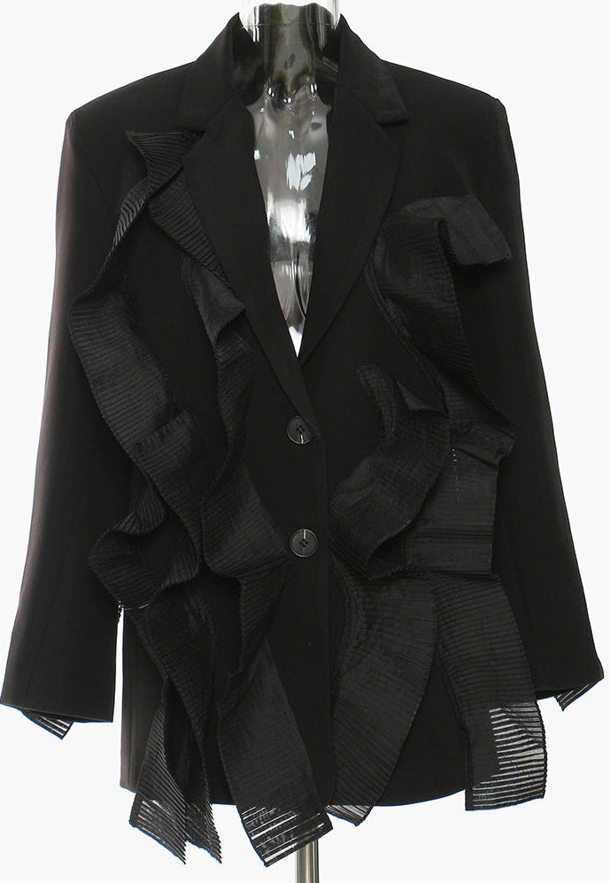 Ruffled patchwork blazer – SARAH