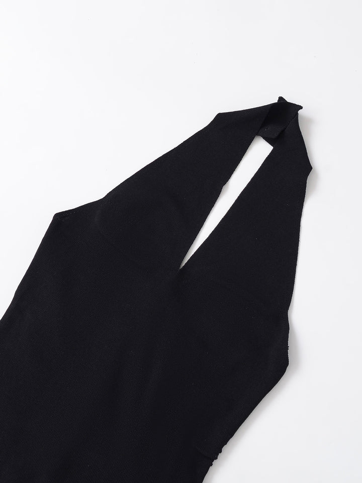 halter-neck tailored vest with open back – VIVA