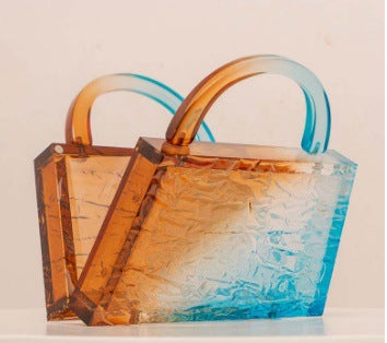 gradient acrylic handbag with sculpted handle – NOLIVA