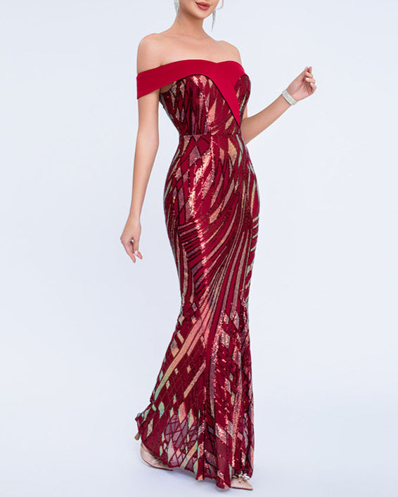 Geplooide top met uitlopende mouwen en maxi-rok set met tailleband – Rosiny 