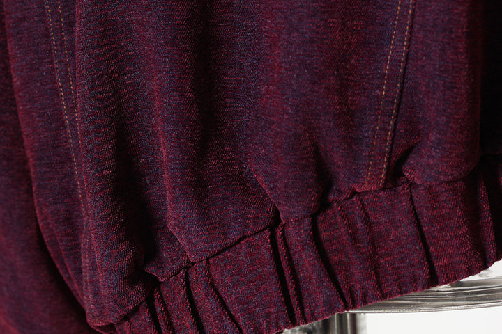 cropped hooded denim jacket with zipper details – NOVA