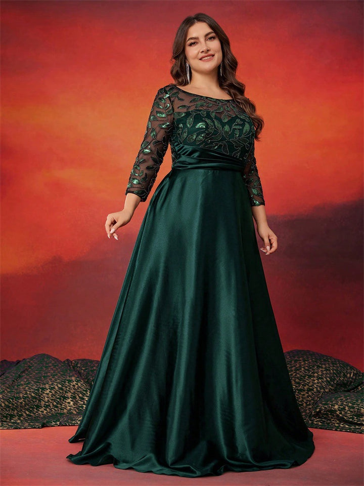 Geplooide top met uitlopende mouwen en maxi-rok set met tailleband – Rosiny 