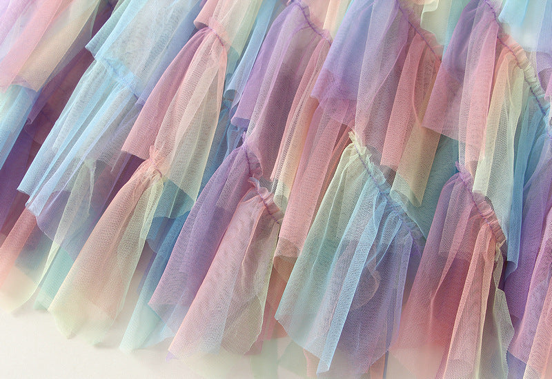 تنورة شيفون متدرجة الطبقات بألوان أومبري – سيرافينا