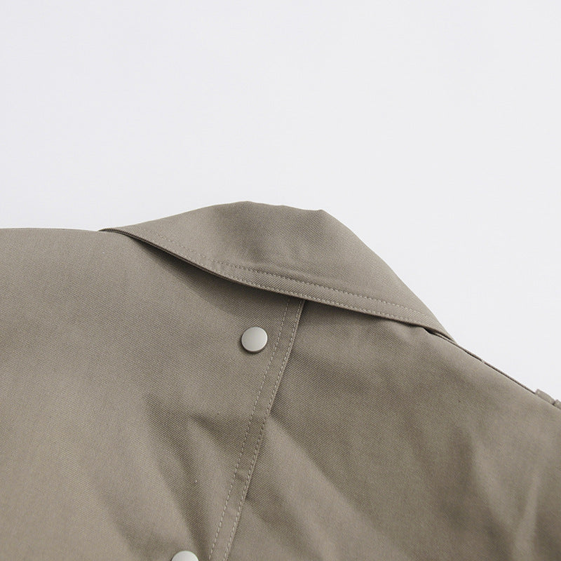 tailored wrap trench dress with belted waist – SANDRA