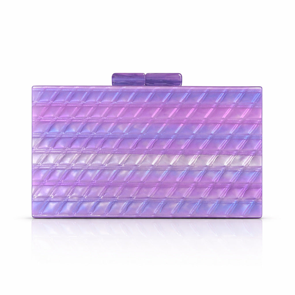 rectangular marbled clutch with glossy finish – ROSÉ