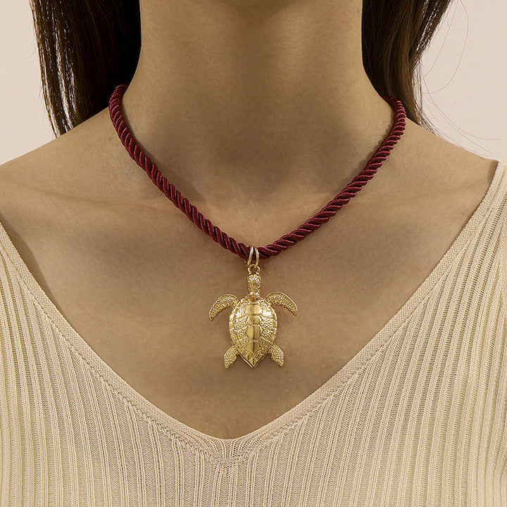 beaded lobster pendant necklace with pearl charm - CORAV