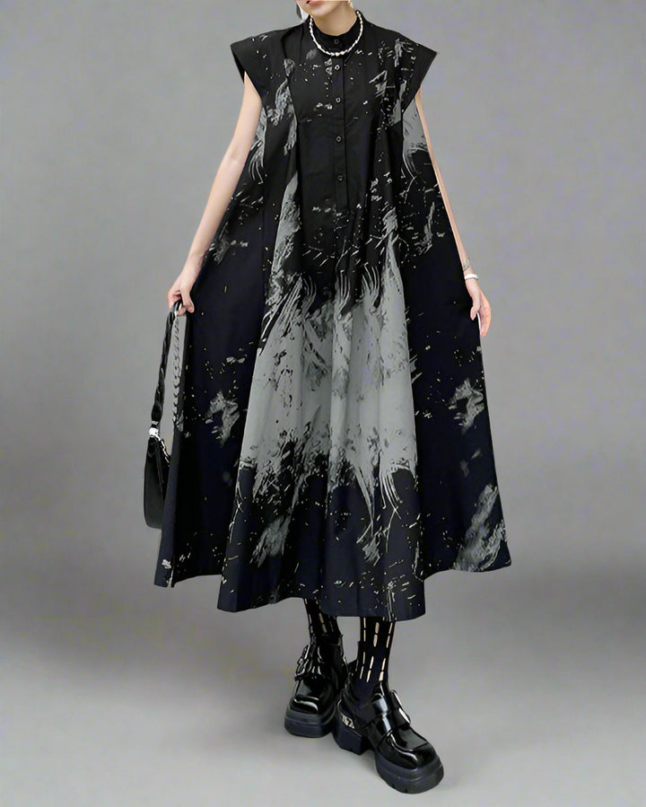 robe midi à manches courtes avec des appliqués floraux 3D - BLOOMIQ 