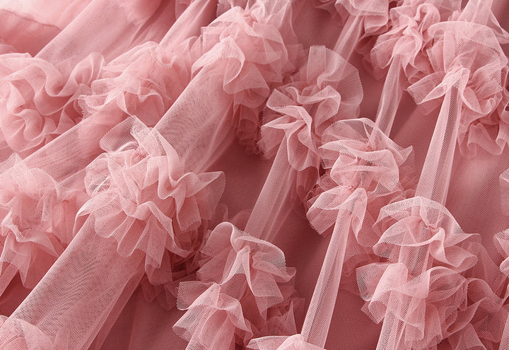 tiered ruffle mesh skirt with high-low hem – AURORA