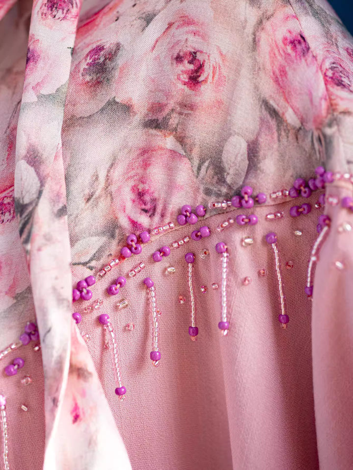 costume évasé sur mesure avec manches bouffantes en satin – VALENCIA 