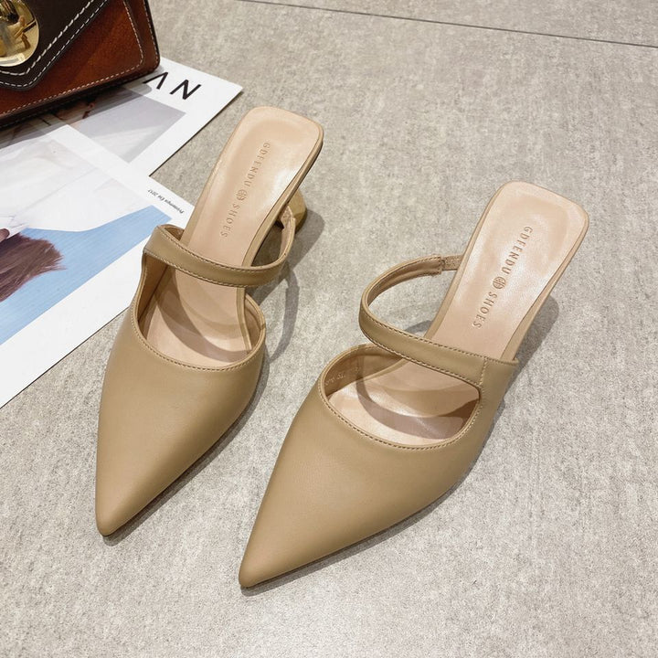 pointed-toe slip-on mules with block heel - ALIAWRU