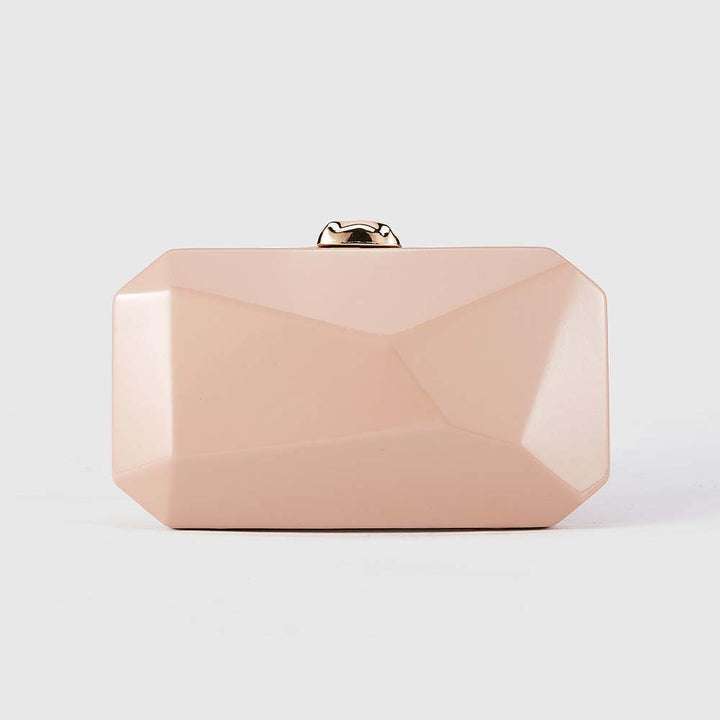 حقيبة يد صغيرة هندسية بلون خمري بتصميم متعدد الأوجه - نبيذي