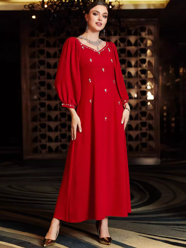 maßgeschneiderter Schlaganzug mit Satin-Puffärmeln – VALENCIA 