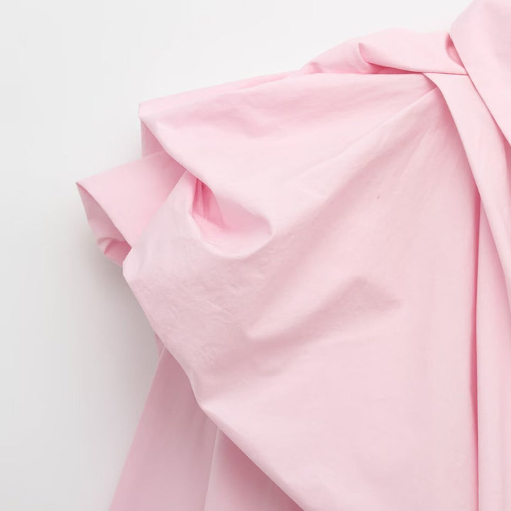 قميص بأكمام طويلة وكتف مكشكشة غير متماثلة – روزينزو