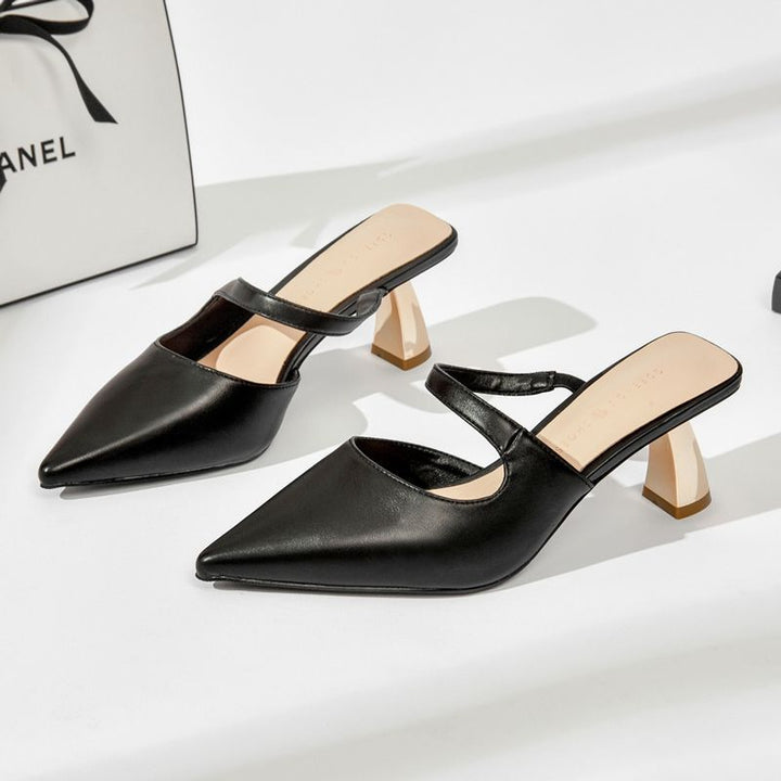 pointed-toe slip-on mules with block heel - ALIAWRU