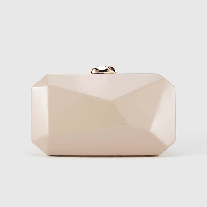 حقيبة يد صغيرة هندسية بلون خمري بتصميم متعدد الأوجه - نبيذي