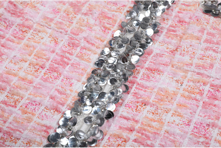 褶皱喇叭袖上衣和高腰裙套装，配腰带 – Rosiny 