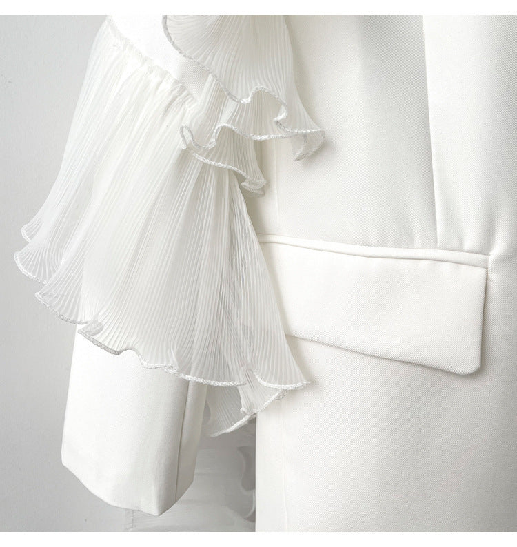 tailored blazer with oversized ruffle sleeve – OPHELIAXIN