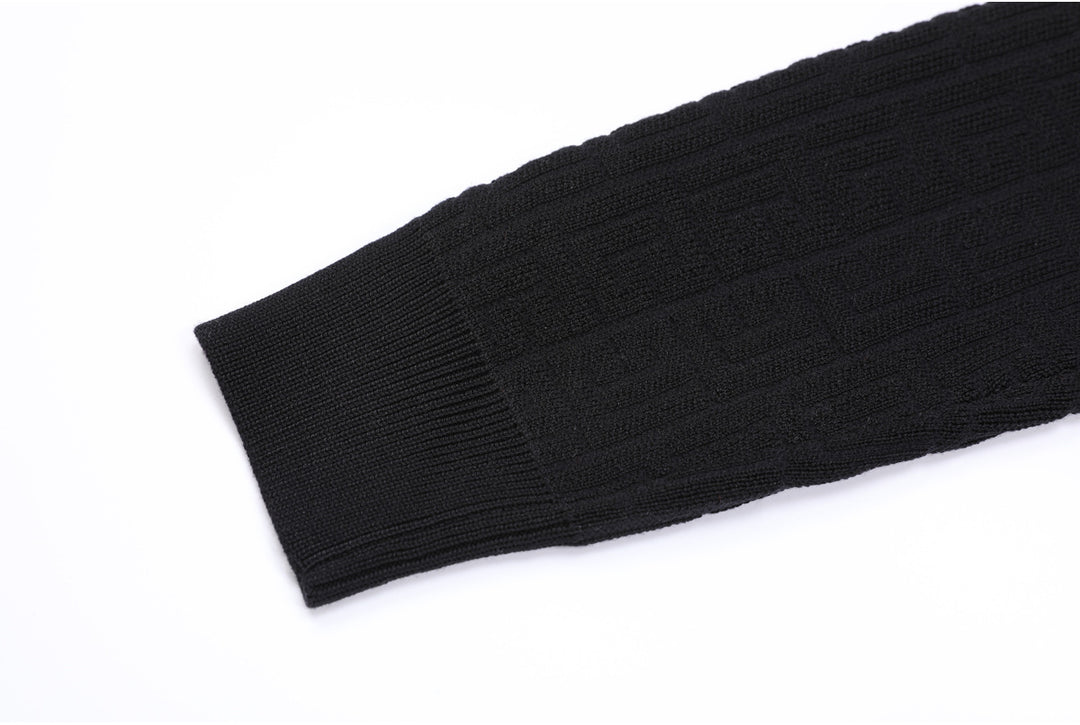 knitted two-piece dress set with logo pattern – CAMILA