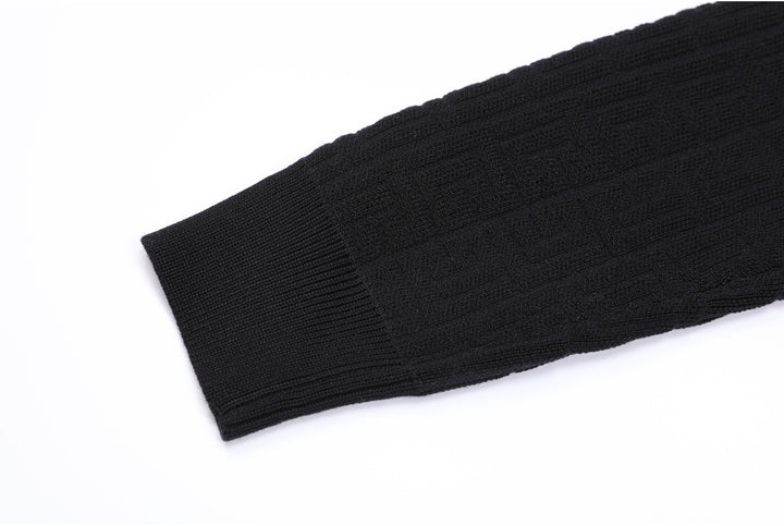 knitted two-piece dress set with logo pattern – CAMILA